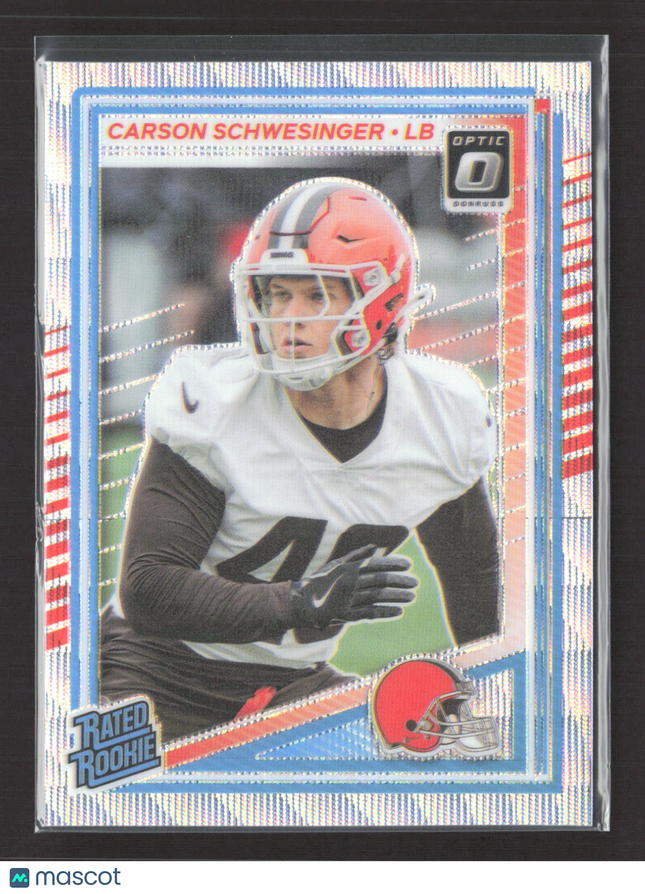 2025 Panini Donruss Optic Prizm Carson Schwesinger #217 009/300 Wave