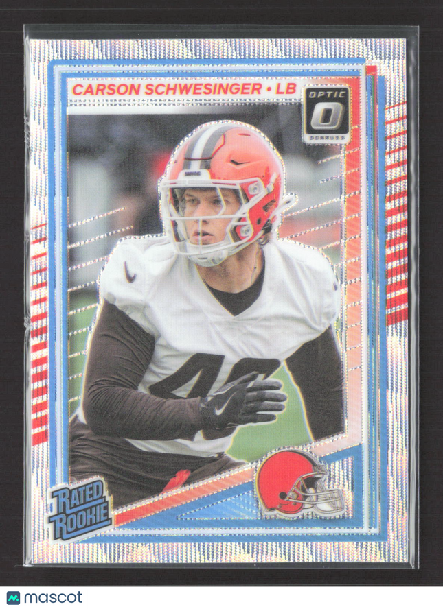 2025 Panini Donruss Optic Prizm Carson Schwesinger #217 266/300 Wave