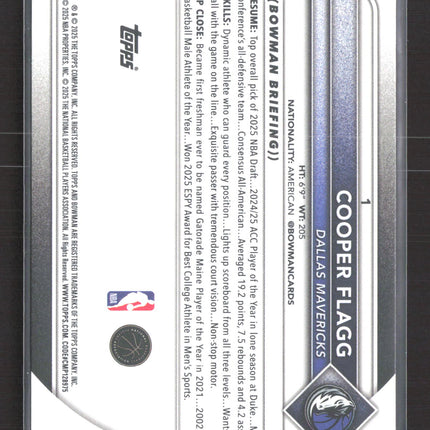 2025 Bowman University Cooper Flagg #1 RC
