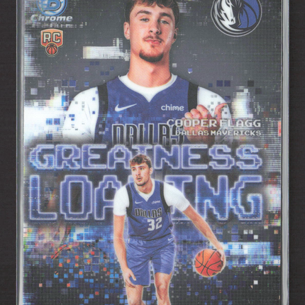 2025 Topps Bowman Chrome Greatness Loading Cooper Flagg #GL-1 RC