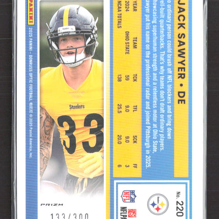 2025 Panini Donruss Optic Prizm Jack Sawyer #220 133/300 Wave