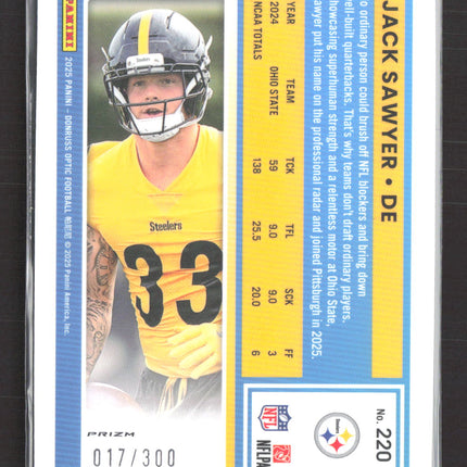 2025 Panini Donruss Optic Prizm Jack Sawyer #220 017/300 Wave