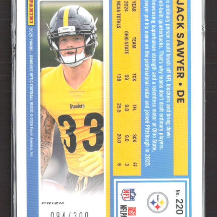 2025 Panini Donruss Optic Jack Sawyer #220 Prizm 094/300 Wave