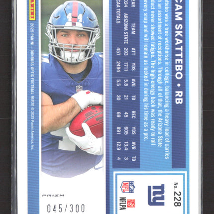 2025 Panini Donruss Optic Prizm Cam Skattebo #228 045/300 Wave