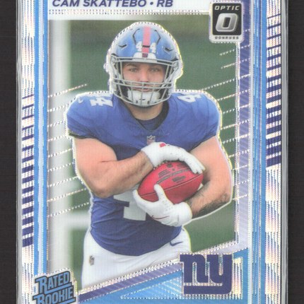 2025 Panini Donruss Optic Prizm Cam Skattebo #228 086/300 Wave