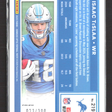 2025 Panini Donruss Optic Isaac TeSlaa #219 Prizm 021/300 Wave