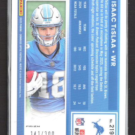 2025 Panini Donruss Optic Isaac TeSlaa #219 Prizm 141/300 Wave