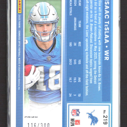 2025 Panini Donruss Optic Prizm Isaac TeSlaa #219 116/300 Wave