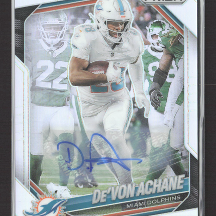 2025 Panini Prizm Football De'Von Achane #150 Auto Prizm