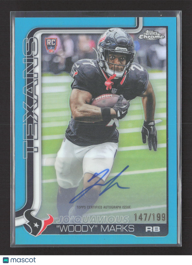 2025 Topps Chrome Jo'Quavious "Woody" Marks #RA-WMA Blue 147/199 RC Auto