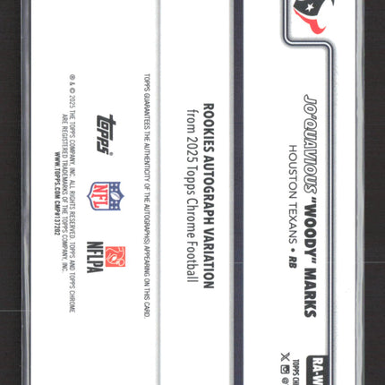 2025 Topps Chrome Jo'Quavious "Woody" Marks #RA-WMA Blue 147/199 RC Auto