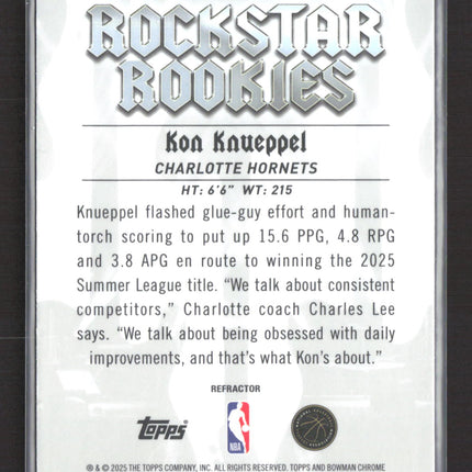 2025 Bowman Chrome Rockstar Rookies Kon Knueppel #RR-4 Refractor RC