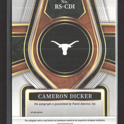 2022 Panini Select Draft Picks Prizm Cameron Dicker #RS-CDI Auto Silver
