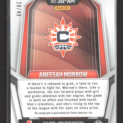 2025 Panini Prizm WNBA Aneesah Morrow #SG-AM Purple 28/49 RC Auto