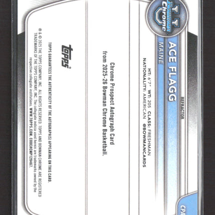 2025 Bowman Chrome University Ace Flagg #CPA-AF Refractor 473/499 Auto