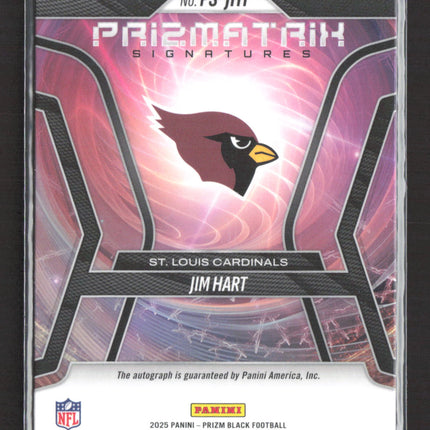 2026 Panini Prizm Black Prizmatrix Signatures Jim Hart #PS-JHT Auto