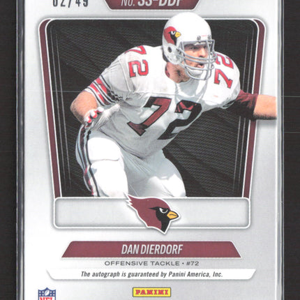 2026 Panini Prizm Black Dan Dierdorf #SS-DDF Blue 02/49 Auto