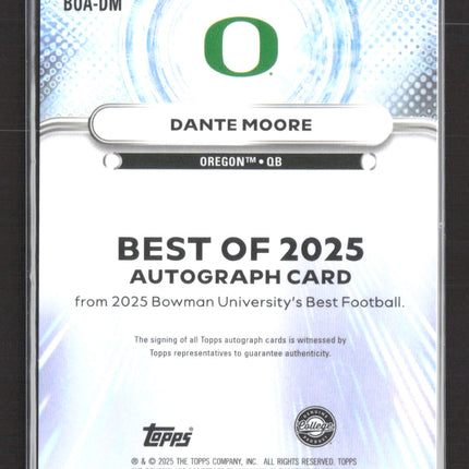 2025 Bowman University Best Football Dante Moore #BOA-DM Auto