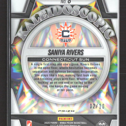 2025 Panini Prizm Kaleidoscopic Saniya Rivers #8 Gold RC 02/10