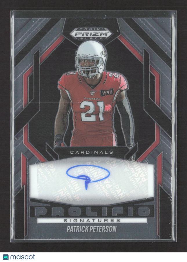 2026 Panini Prizm Black Prolific Signatures Patrick Peterson #PS-PPN Auto