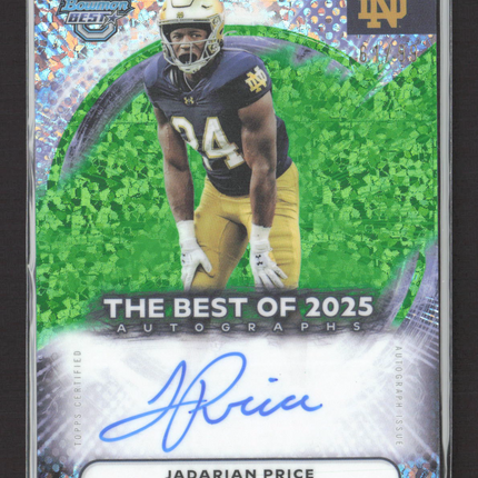 2025 Bowman University Best Jadarian Price #BOA-JPR Green Refractor Auto /99
