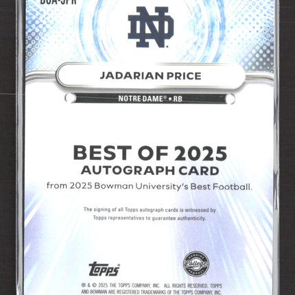2025 Bowman University Best Jadarian Price #BOA-JPR Green Refractor Auto /99