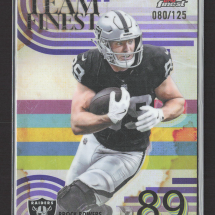 2025 Topps Finest Team Finest Brock Bowers #TF-9 Purple Refractor 080/125