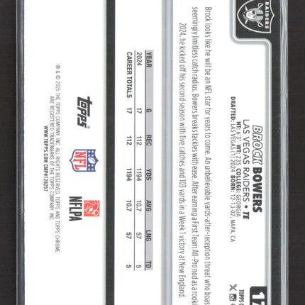 2025 Topps Chrome Brock Bowers #178 Blue Sapphire
