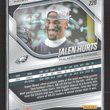 2025 Panini Prizm Football Jalen Hurts #228 White Sparkle