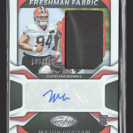 2025 Panini Certified Freshman Fabric Mason Graham #FBC-MGM /499 RC Auto