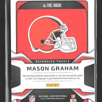 2025 Panini Certified Freshman Fabric Mason Graham #FBC-MGM /499 RC Auto