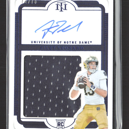 2025 National Treasures Collegiate Riley Leonard #RSS-RLD 72/75 RC Jersey Auto