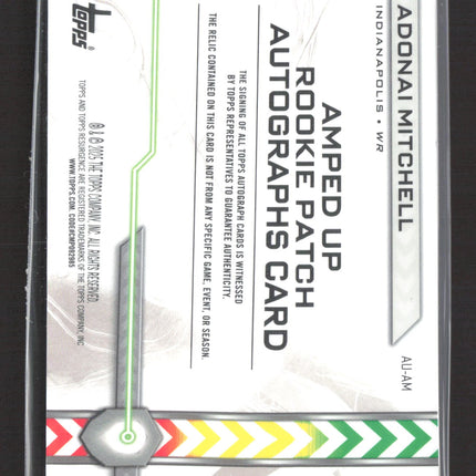 2025 Topps Resurgence Amped Up Adonai Mitchell #AU-AM Rc Patch Auto Black /14