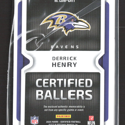 2025 Panini Certified Ballers Derrick Henry #CBM-DHY 08/10 Logo Patch Gold