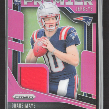2024 Panini Prizm Premier Jerseys Drake Maye #PJ-DME Pink RC Jersey