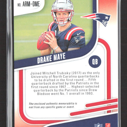 2024 Panini Absolute Football Drake Maye #ARM-DME RC Rookie Materials Jersey