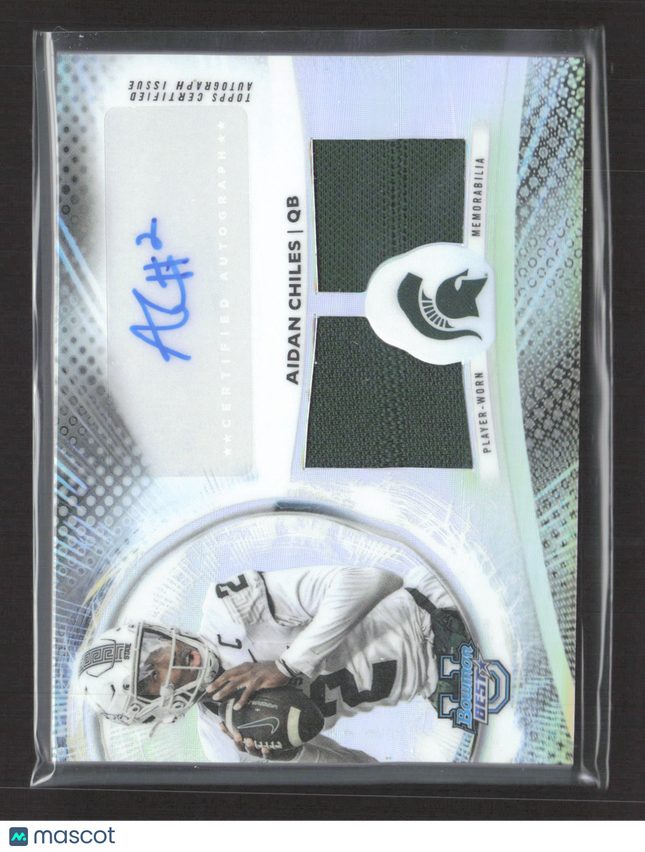 2025 Topps Bowman University Best Aidan Chiles #DRA-AC Refractor Jersey Auto