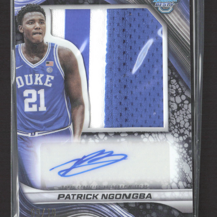 2025 Bowman University Best Patrick Ngongba #PJRA-PN Black 09/10 Patch Auto
