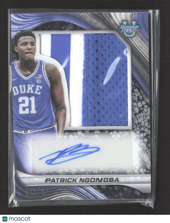 2025 Bowman University Best Patrick Ngongba #PJRA-PN Black 09/10 Patch Auto