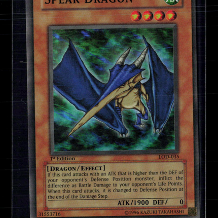 Yu-Gi-Oh! Spear Dragon Legacy of Darkness Super Rare • LOD-035 1st Edition