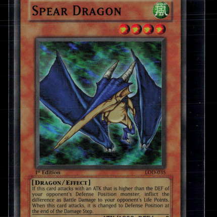 Yu-Gi-Oh! Spear Dragon Legacy of Darkness Super Rare • LOD-035 1st Edition