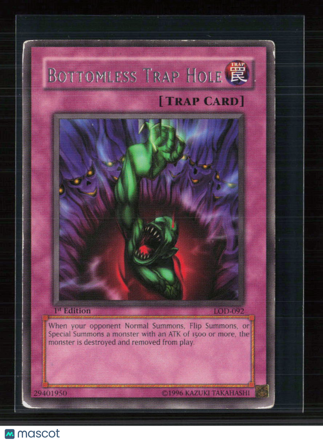Yu-Gi-Oh! Bottomless Trap Hole Legacy of Darkness Rare • LOD-092 1st Edition