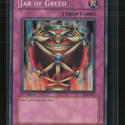 Yu-Gi-Oh! Jar of Greed Labyrinth of Nightmare Super Rare • LON-047 1st Edition