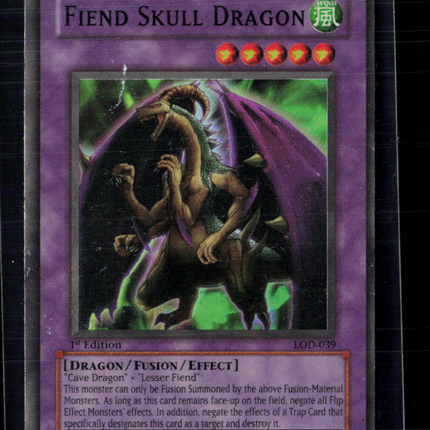 Yu-Gi-Oh! Fiend Skull Dragon Legacy of Darkness Super Rare • LOD-039 1st Edition