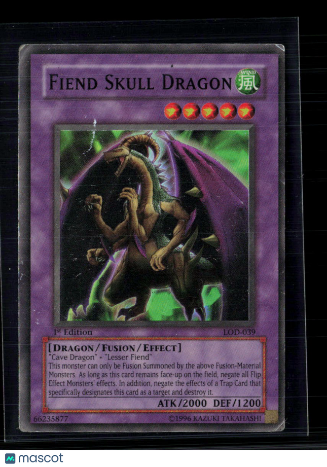 Yu-Gi-Oh! Fiend Skull Dragon Legacy of Darkness Super Rare • LOD-039 1st Edition