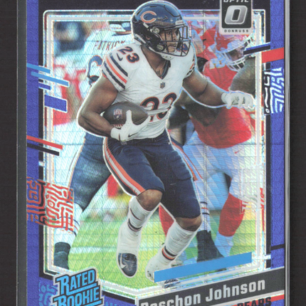 2023 Panini Donruss Optic Roschon Johnson #217 Blue Hyper