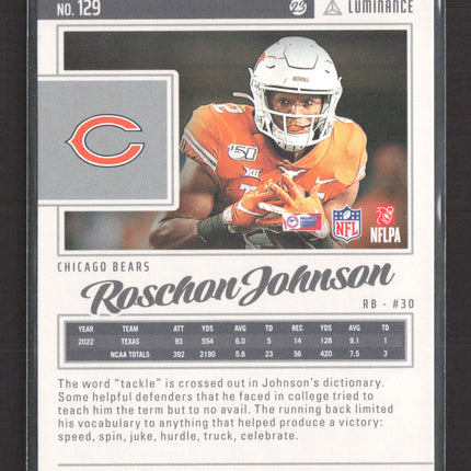 2023 Panini Luminance Football Roschon Johnson #129 RC