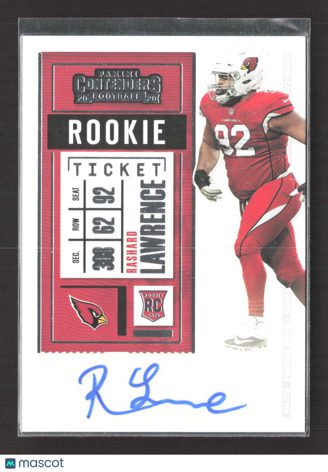 2020 Panini Contenders Football Rashard Lawrence #255 RC Auto