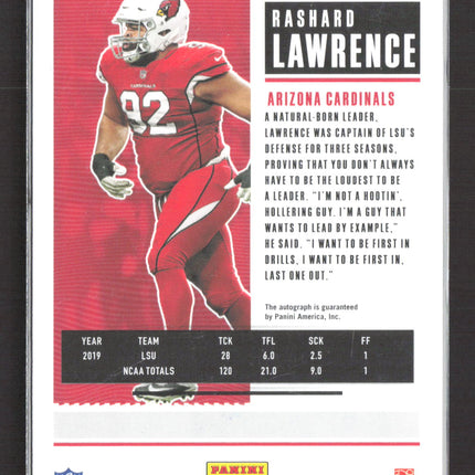 2020 Panini Contenders Football Rashard Lawrence #255 RC Auto