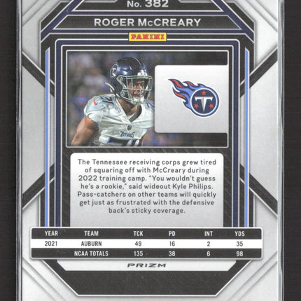 2023 Panini Prizm Roger McCreary #382 Green Cracked Ice RC